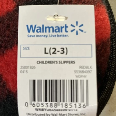 Kids Slippers New With tags Red And Black Size L (2-3) - Image 1 of 4