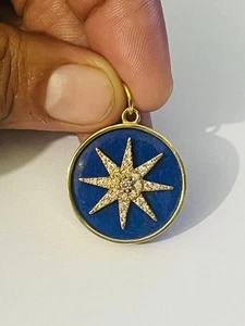 Ciondolo in argento sterling 925 con pietra preziosa lapislazzuli e... - Foto 1 di 5