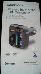 Goodmans Wireless Bluetooth To FM Transmitter. Hands Free Calls. 2 Charge Ports. - Picture 1 of 4