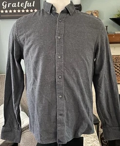 UNTUCKit Shirt Men Large Slim Fit Gray Flannel Cotton Casual Button Up - Picture 1 of 5