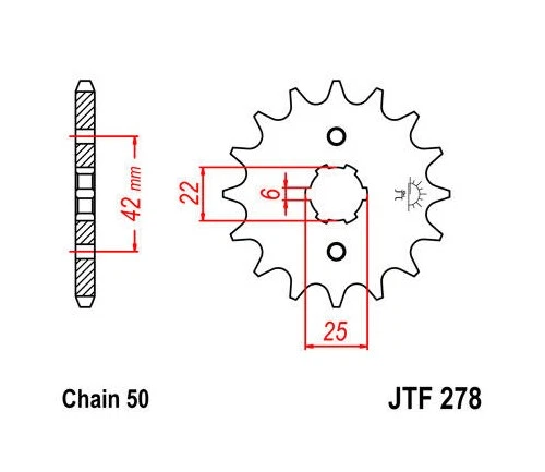 Piñón delantero JT 530 16T #JTF278.16 para Honda Foto 1 de 1
