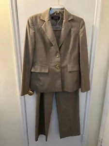 Kasper Pant Suit-Size 6-Light Brown-Lined - Picture 1 of 6