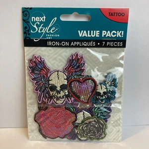 Tattoo Style Iron On Appliques Next Style Fashion Art 7 pieces NEW - Bild 1 von 10