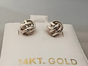 14 Karat Gelbgold Love Knot Ohrstecker (ohne Rückseiten) - Bild 1 von 8