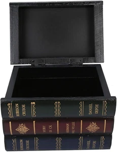BRAND NEW Classic Decorative Book Boxes, Vintage Storage, 4 Compartments - Picture 1 of 11
