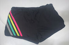 Bobbie brooks Shorts M Black Casual Summer Drawstring Rainbow Stripe