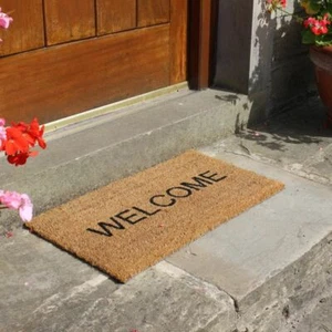 JVL HEAVY DUTY LATEX BACKED COIR GARDEN PATIO PUERTA ENTRADA ALFOMBRA DE BIENVENIDA - Imagen 1 de 3