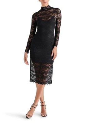 Vestido Vivienne Steve Madden L86805 para mujer de encaje negro talla XS Foto 1 de 4