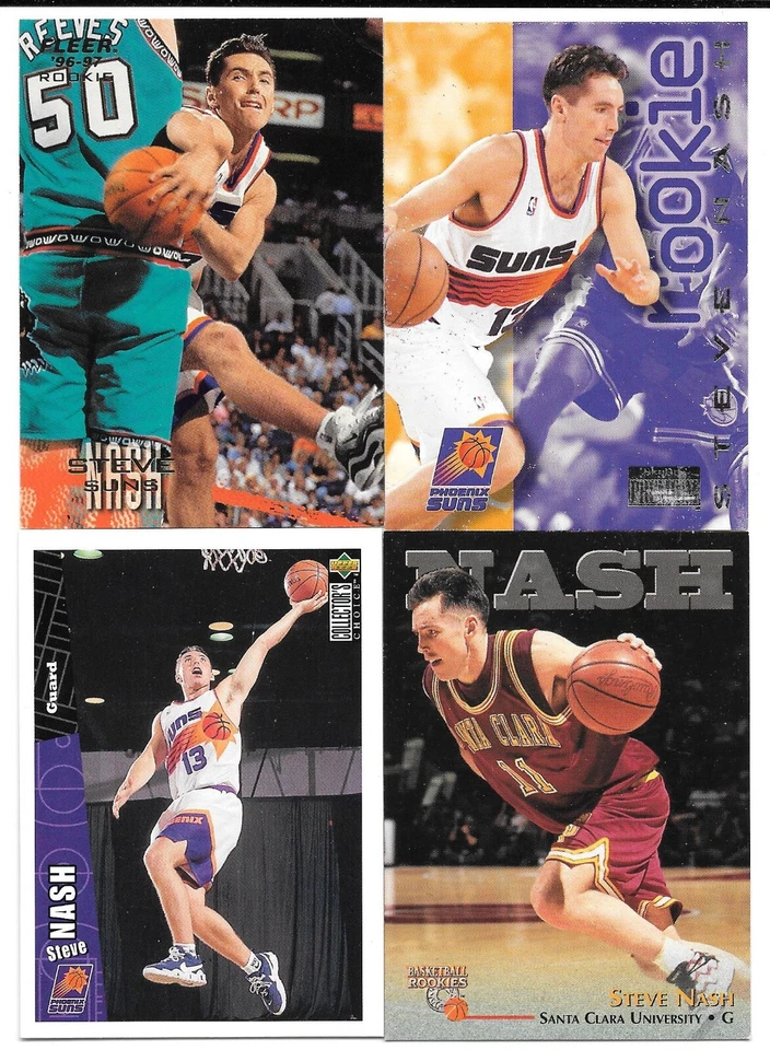 STEVE NASH ROOKIE QUAD 1996-97 SKYBOX PREMIUM 227 FLEER 269 PHOENIX SUNS HOF - Image 1 of 1