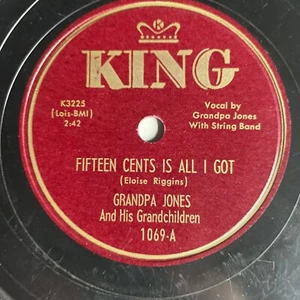10" 78 RPM-Grandpa Jones-Fix Me a Pallet/Fifteen Cents is All I Got/King 1069 - Imagen 1 de 4