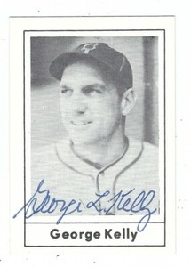 Autographed GEORGE KELLY Brooklyn Dodgers 1978 Grand Slam Card #31- w/COA 