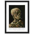 Vincent Van Gogh Head Skeleton Burning Cigarette Painting Framed Art Print A4