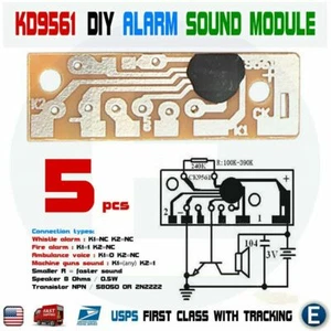 5 PIEZAS HAZLO TÚ MISMO MÓDULO DE VOZ KD9561 4 tipos de sonidos de alarma CK9561 KIT ELECTRÓNICO EE. UU. - Imagen 1 de 9