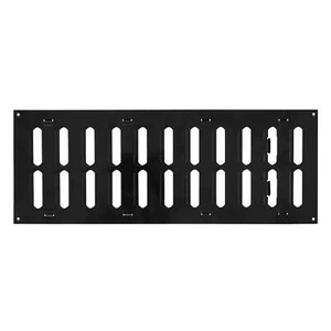 Rejilla de ventilación de aire de metal negro / 400 mm x 150 mm / con obturador ajustable / moderna - Imagen 1 de 2