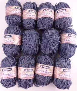Patons Velveteen 12 x 50g Balls Col 4525 Blue Chenille Knitting Yarn - Picture 1 of 5