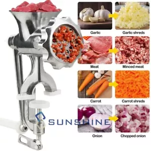 Table Hand Crank Manual Meat Grinder Mincer Stuffer Sausage Filler Maker Machine - Picture 1 of 24