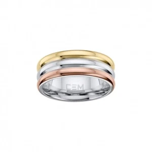 CEM Titan Ring Gr. 58 Damen Schmuck Tricolor rosé- gold- & silber-farbig CT5-236