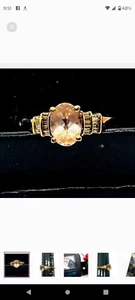Vintage 1ct Oval Mossionite and Diamond Baguette ring  marked 925 STS. - Picture 1 of 6