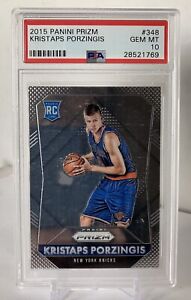 2015-16 Kristaps Porzingis Panini Prizm Rookie RC PSA 10 #348