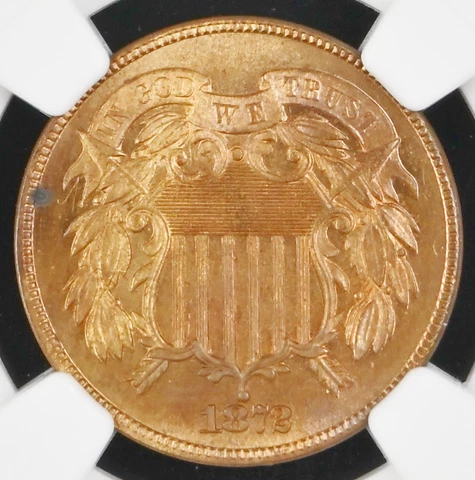 1872 NGC PR64RB Lowest Mintage 2C Piece LUSTROUS SUPERKEY Non-Doctored Two Cents Cover
