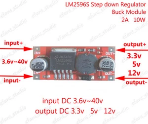 10W DC Buck Step Down Voltage Power Converter Module 3.6v~40v to 3.3v 5v 12v 2A - Picture 1 of 9