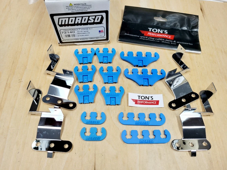 Moroso 72140 Ignition Spark Plug Wire Loom CenterBolt kit Blue Small Block CHEVY - Image 1 of 2