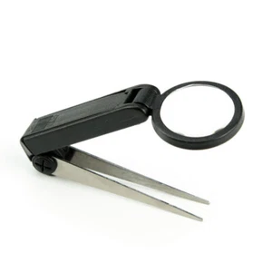 1PC 10X Mini Magnifying Glass Loupe Hand Held Tweezers Magnifier with LED Lamp - Picture 1 of 12