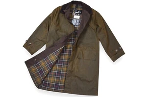 Men's Barbour 3/4 Coat Jacket Olive Wax A850 Long England Classic Size S - Picture 1 of 19