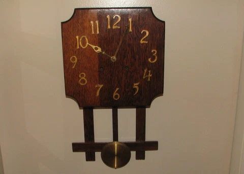 Arts & Crafts Mission Oak Wall Clock - Sessions movement, good working condition Cover