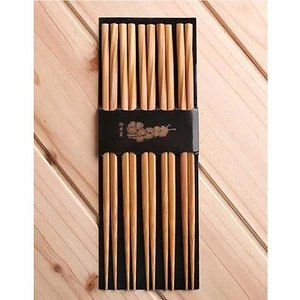 10 Pairs Bamboo Wood Chopsticks Screw pattern Korean Kitchen Chinese Japanese  - Picture 1 of 2