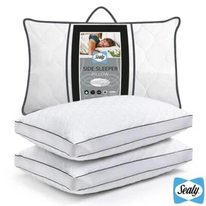 Sealy Side Sleeper Pillow 2 Pack Medium Firmness Hypoallergenic - Picture 1 of 5
