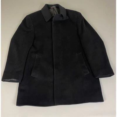 Lauren Ralph Lauren Wool Coat Men's 42R Black Button Up Jacket Classic Lined - Image 1 of 4
