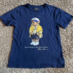 Polo Ralph Lauren Kid’s Polo Bear Blue T-Shirt Size S (8) Boys Tee Teddy Youth