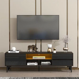TV Stand Entertainment Center TV Media Console w/ LED Lights for TVs Up to 65in - Picture 1 of 17