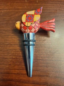 Beautiful Carved Wooden Bird Wine Bottle Stopper - Picture 1 of 5