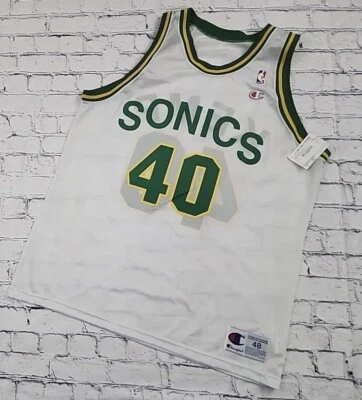 Vintage 90's Shawn Kemp Seattle Supersonics Champion Jersey 48 Sonics Payton NWT - Image 1 of 4