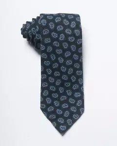 "Corbata de cachemira Isaia Napoli $295 Nuevo con etiquetas tonal pequeña estampado de cachemira 100 % lana 3,25" - Imagen 1 de 3