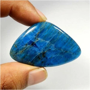 72Ct Neon Blue Sparkle Apatite Cabochon Fancy Shape Loose Natural Gemstone #9054 - Picture 1 of 7