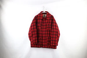 Vintage 70s Woolrich Mens Size 44 Wool Mackinaw Cruiser Jacket Buffalo Plaid USA - Picture 1 of 14