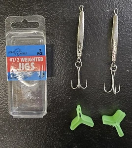 JEROS TACKLE 1/2 Ounce Weighted Diamond Jig With Treble Hooks Pack Of 2 - Picture 1 of 1