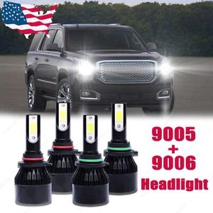 4pc For GMC Yukon Denali 2001-2005 2006 LED Headlight High-Low Beam Bulbs 6000K - Picture 1 of 12