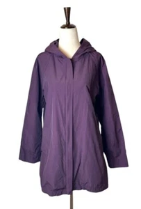 Chaqueta cortavientos ligera Eileen Fisher para mujer pequeña púrpura con capucha cremallera completa - Imagen 1 de 12