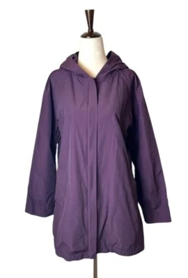 Chaqueta cortavientos ligera Eileen Fisher para mujer pequeña púrpura con capucha cremallera completa Foto 1 de 4