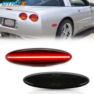 2Pcs Smoked LED Rear Side Marker Light Lamp Red For 1997-2004 Chevy Corvette C5 - Picture 1 of 9