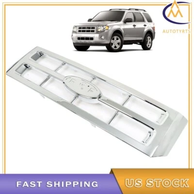 Front Upper Grille Chrome Replacement Grill For 2008 2009-2011 2012 Ford Escape - Image 1 of 4