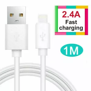 1M USB Charging Cable Cord Data Sync For iPhone 7/8 Plus XR XS Max 6 6S 5 5S Lot - Picture 1 of 6