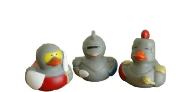 New 12 Lot RUBBER DUCKIES Weapons, Medieval Vikings Celebrate Party Duck 2x2" - Image 1 of 3