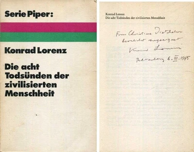 NOBEL PRIZE Konrad Lorenz autograph, signed book - Image 1 of 2