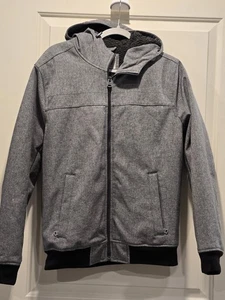 Mens Levi's Sherpa Lined Hooded Knit Bomber Jacket Grey Black Men's Sz Small S I - Picture 1 of 13