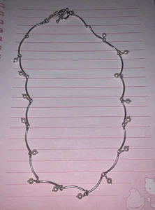 Vintage Carolee Freshwater Pearl Dangle Sterling Silver Bar Station Necklace 17" - Picture 1 of 24